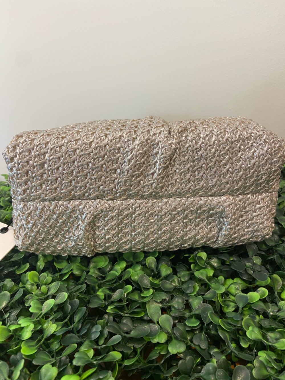 Olga Berg Silver Woven Frame Clutch - Picture 3 of 4